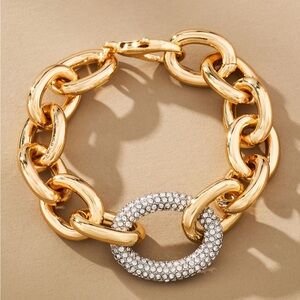 Anthropologie Crystal Link Think Bracelet